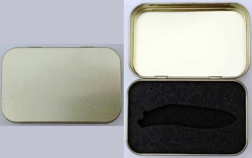 Plechová dárková krabička pro nůž Rybička ŽLUTÁ PDK2