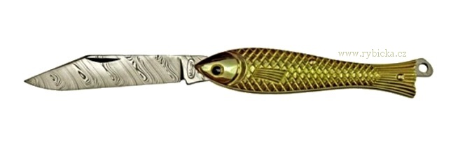 Zlatý nůž Mikov Rybička 130-DI-1 masivní zlato - 750/1000