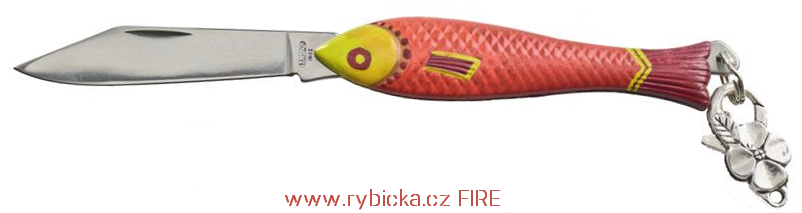 Malovaný nůž Rybička Mikov 130-NZn-1/FIRE