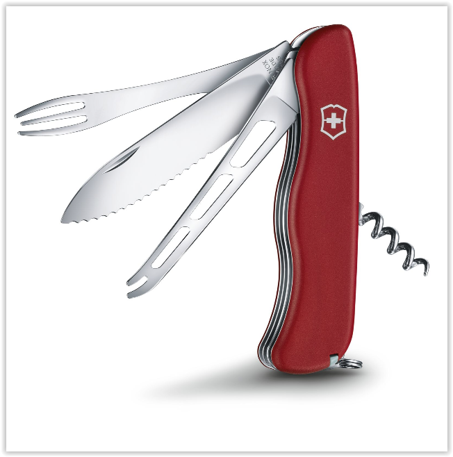 Piknikový nůž Victorinox Cheese Master s vidličkou 0,8313 W