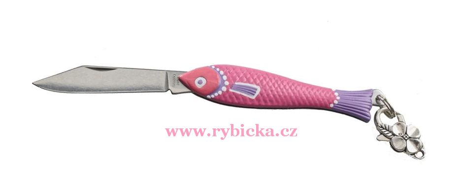 Malovaný nůž Rybička Mikov 130-NZn-1/PINK