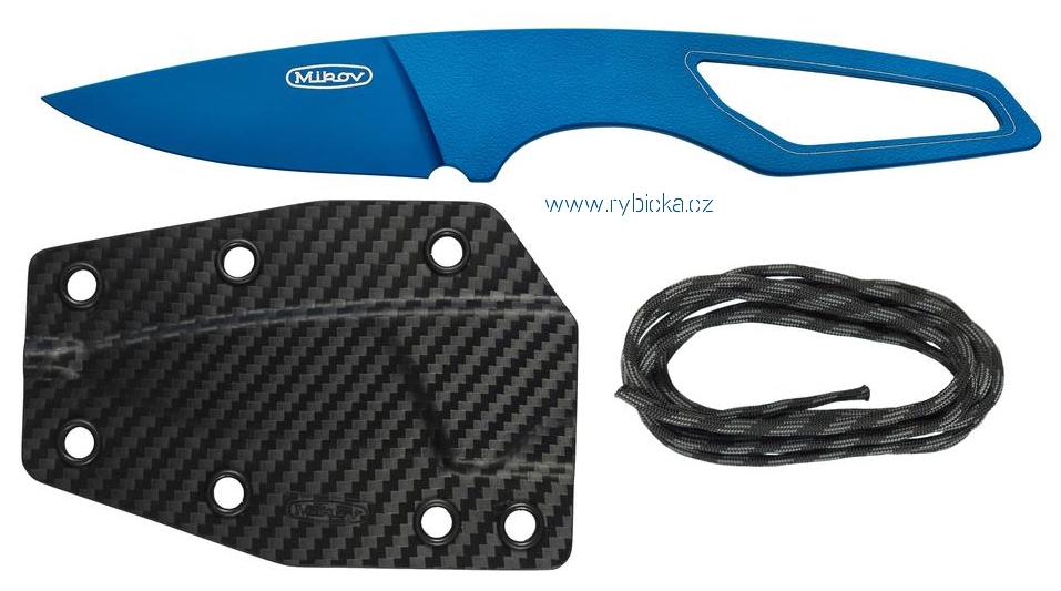  Nůž Mikov 725-B-18/LIST MODRÝ N690 Böhler CERACOTE BLUE pouzdro paracord